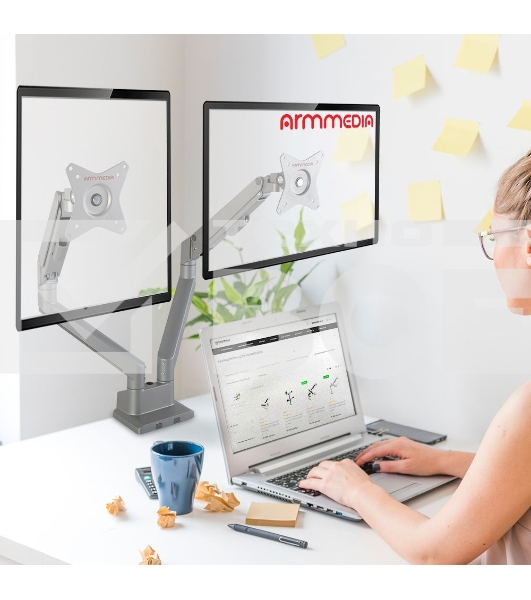 Кронштейн Arm media LCD-T36 silver, 4 шт/уп. Кр. алюм. настол. для 2-х мон. 15