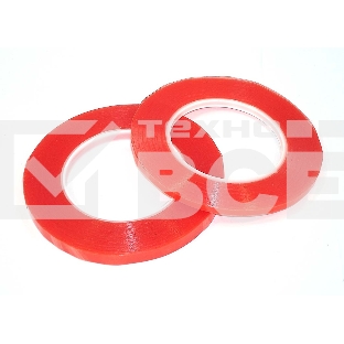 Скотч двусторонний прозрачный 3M с красной защитной лентой ширина 3мм 25м