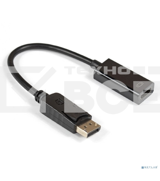 Кабель-переходник Exegate EX284921RUS  DisplayPort-HDMI ExeGate EX-DPM-HDMIF-0.15 (20M/19F, 0,15м)