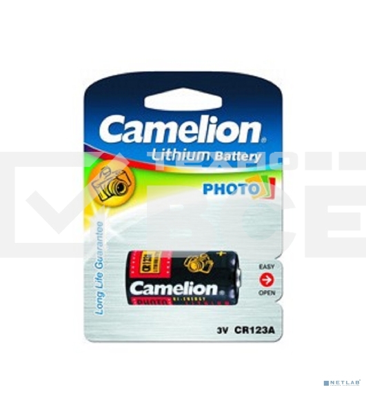 Батарея Camelion CR123A BL-1 (CR123A-BP1, батарейка фото,3В)