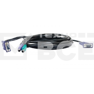 Кабель D-Link DKVM-CB5 KVM Cable with VGA and 2 x PS/2 connectors for DKVM-4K, 4.5m.