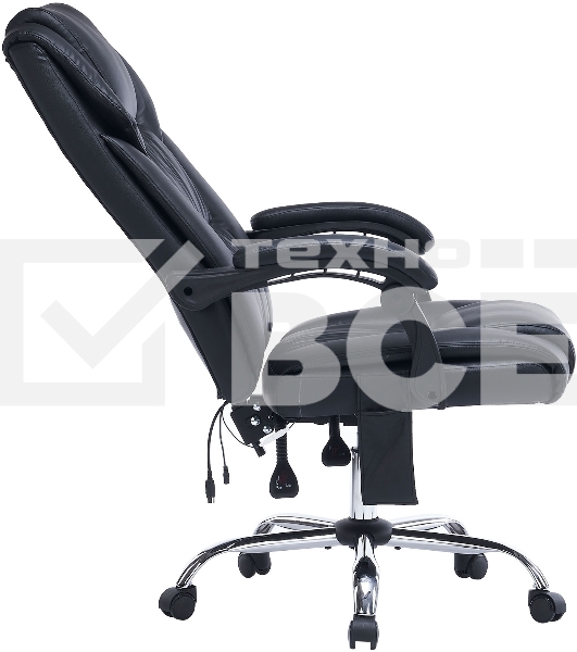 Кресло офисное Cactus CS-CHR-OC02M-BK черный, эко.кожа, крестов. сталь