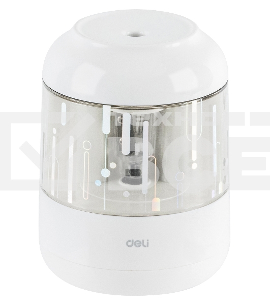 Точилка для карандашей электрическая Deli EH508-WH 1 отверстие пластик белый (батарея)