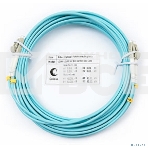 Комм. шнур оптический Cabeus Tight Buffer, Duplex LC/LC, OM3 50/125, LSZH, 7м, d= 3мм, серый хвостовик, аква, фото 1