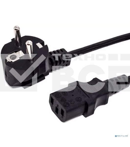 Кабель питания Filum FL-PC6-EU-C13-1M CEE 7/7- С13, 3х0.5мм?, 220В, 6A, чёрный, 1 м.