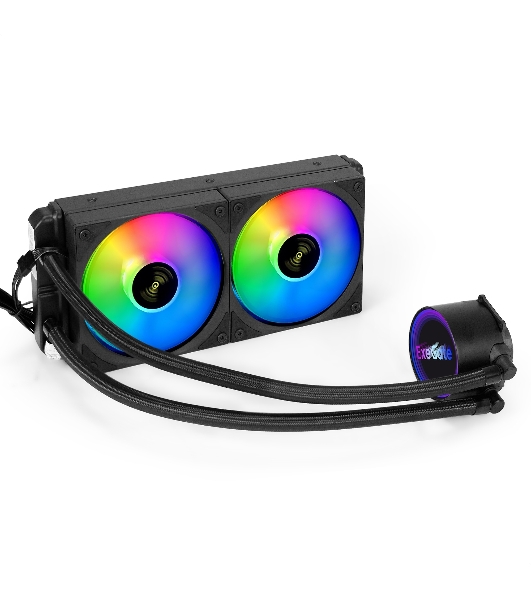 Система жидкостного охлаждения ExeGate BlackWater-240V3.PWM.ARGb черный, 120 мм, алюминий/медь, 1800 об/мин, 37 дБ, 4 pin, 150 Вт