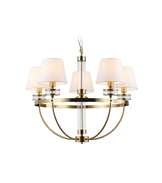 Люстра Ambrella light LH71251/5 BS/WH латунь/белый E14/5 max 40W D700*990