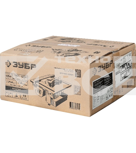 Электроплиткорез ЗУБР 'МАСТЕР' ЭП-180-600Н диск 180 мм, глубина реза 90°-34мм/45°-17мм, стол 330х360мм, 2950об/мин, 600Вт