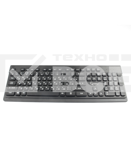 Комплект клавиатура+мышь беспроводные Gembird KBS-7200, черный, 2.4ГГц/10м, 1600 DPI, мини-приемник- USB