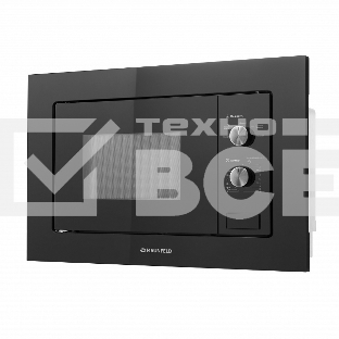 Микроволновая печь встраиваемая Maunfeld MBMO.20.1PGB черный, 20 л, 800 Вт, переключатели - поворотный механизм