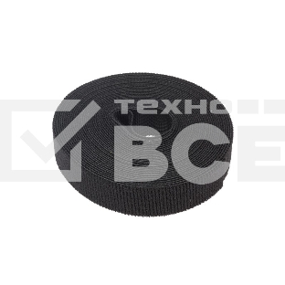 Лента-липучка многоразовая 5 м х 20 мм, черная (1 шт.) Rexant