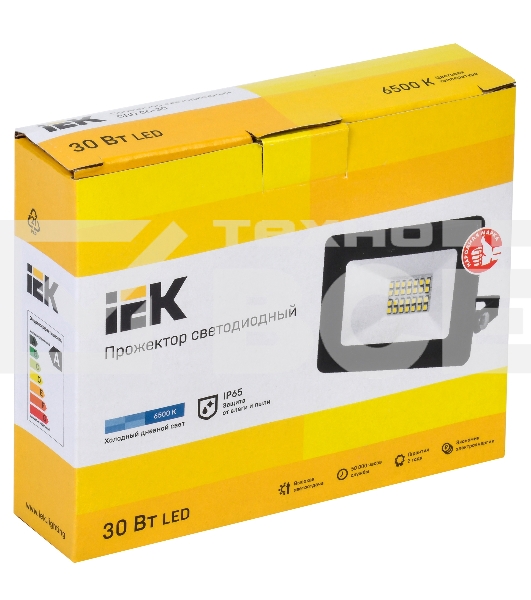 Прожектор Iek LPDO601-30-65-K02 СДО 06-30 светодиодный черный IP65 6500 K IEK