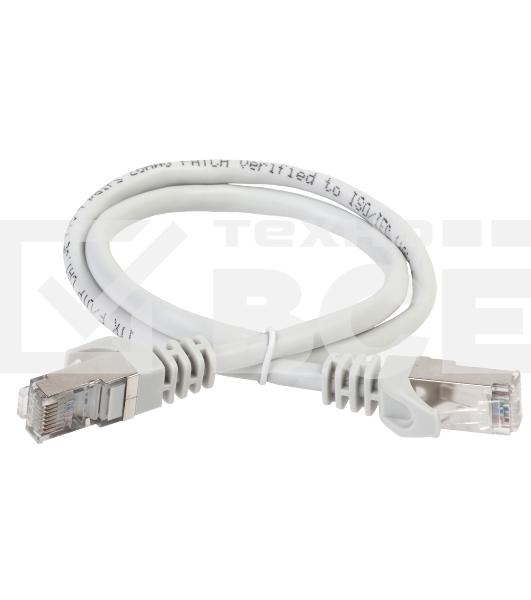 Коммутационный шнур (патч-корд) ITK PC01-C5EFL-2M , кат.5Е FTP, LSZH, 2м, серый