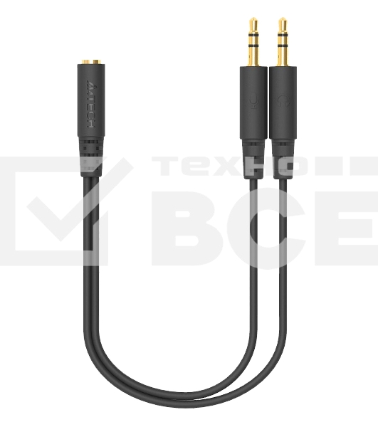 Адаптер аудио A4Tech AD-4P Jack 3.5 (f)/2xJack 3.5 (m) 0.2м. черный