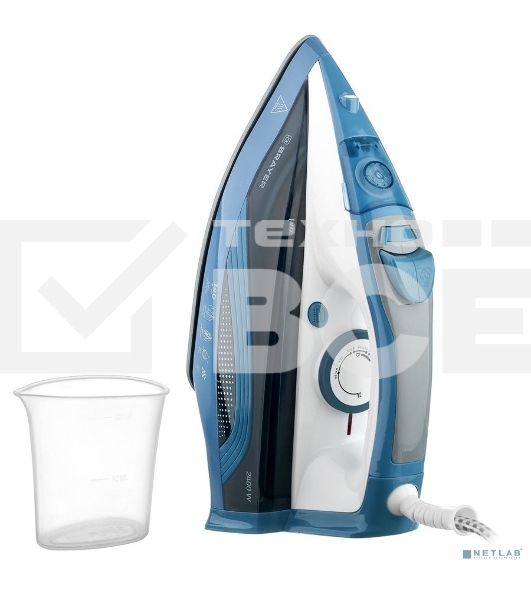 Утюг BRAYER 4002BR, 2400 Вт, керамич, Пар 140 г/м антикапля, разбрыз, резер 360мл, самоотчис,