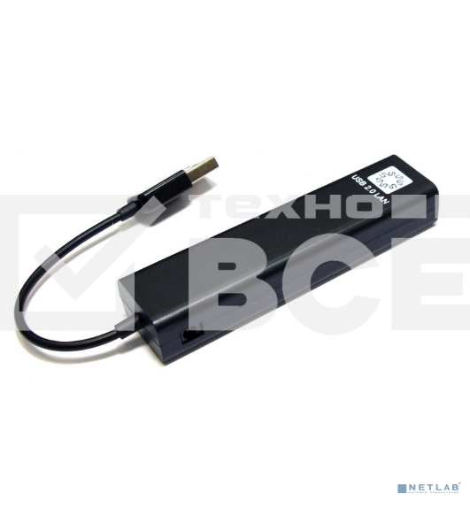 Кабель-адаптер 5bites UA2-45-06BKUSB2.0 / 3*USB2.0 / RJ45 100MB / BLACK