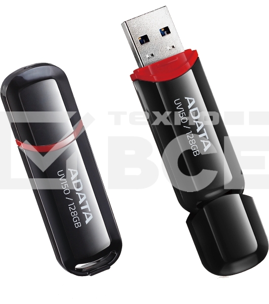 Флеш диск 128GB ADATA UV150, USB 3.0, Черный