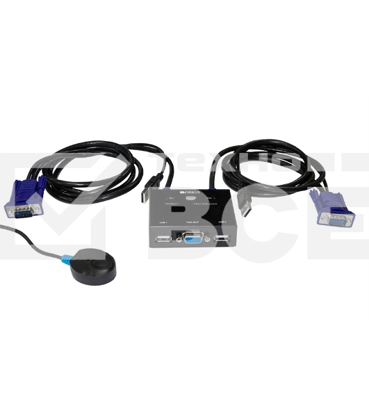 Переключатель KVM 2-портовый  ORIGO OKVM221/A1A с портами VGA и USB