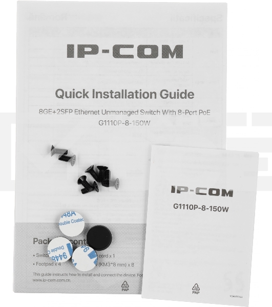 Неуправляемый коммутатор IP-COM G1110P-8-150W Ethernet 8GE+2SFP С 8-Портовым PoE