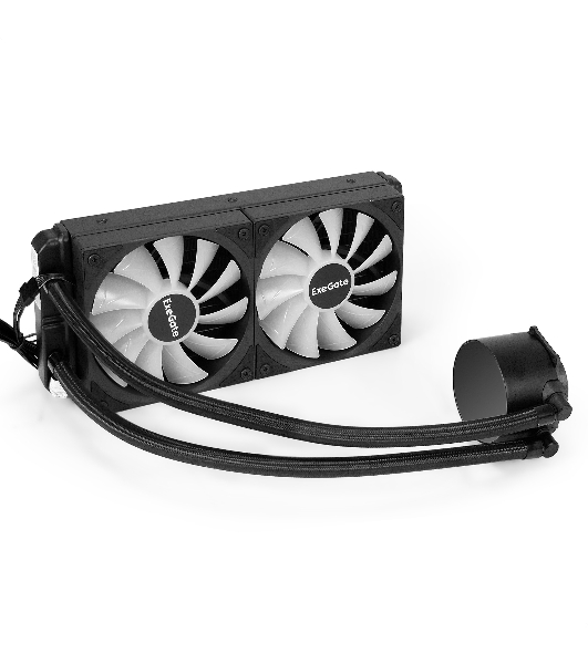 Система жидкостного охлаждения ExeGate BlackWater-240V3.PWM.ARGb черный, 120 мм, алюминий/медь, 1800 об/мин, 37 дБ, 4 pin, 150 Вт