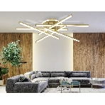 Потолочный светодиодный светильник Ambrella light FL6254 GD золото 97W 3000K-6400K 805*760*170 (ПДУ ИК), фото 1