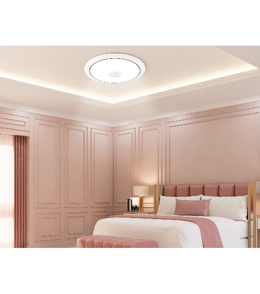 Музыкальный светодиодный светильник Ambrella light FZ720 WH белый IP20 52W 3000-6500K+RGB Music 450*65 (ПДУ ИК)