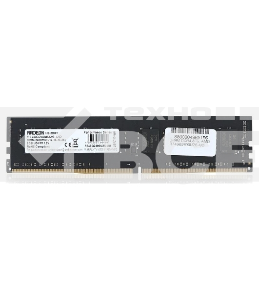 Оперативная память AMD Radeon R7, DDR4, 8GB (1x8GB), 2400MHz, CL16, OEM