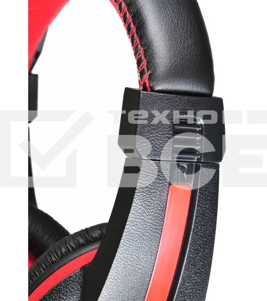 Наушники с микрофоном Oklick HS-L200 черный/красный 2м мониторы оголовье (Y-819)