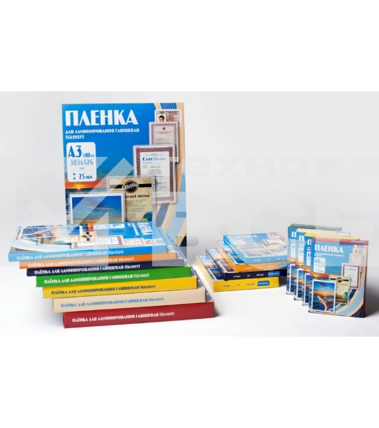 Пленка для ламинирования Office Kit 100мкм A3 (100шт) глянцевая 303x426мм PLP10630