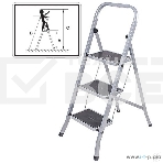 Лестница-стремянка FIT РОС стальная, 4 широкие ступени, Н=129 см, вес 6,25 кг 65383, фото 1