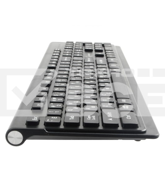 Комплект клавиатура+мышь беспроводные Gembird KBS-7200, черный, 2.4ГГц/10м, 1600 DPI, мини-приемник- USB