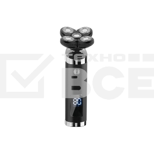 Бритва Centek CT-2151 (черн) ротор 4D, ВЛАЖНОЕ БРИТЬЁ, 5 плав.голов, USB, зарядка 1 час, LiIon800мAч