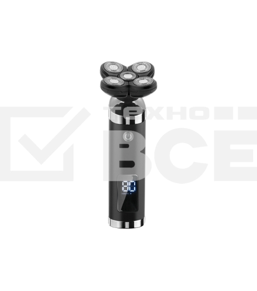 Бритва Centek CT-2151 (черн) ротор 4D, ВЛАЖНОЕ БРИТЬЁ, 5 плав.голов, USB, зарядка 1 час, LiIon800мAч