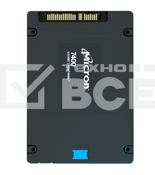 Накопитель SSD Micron 7400 PRO, 1920Gb, SSD, U.3, NVMe, PCIe 4.0 x4, 3D TLC, R/W 6500/2200MB/s, IOPs 430 000/95 000, 3500TBW, DWPD 1 (5 лет)