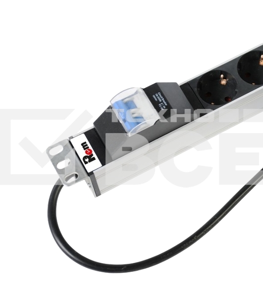 Верт блок розет Rem-16 с авт 16А 10 Shuko 10IEC60320 C19 16A алюм 33-38U 3м