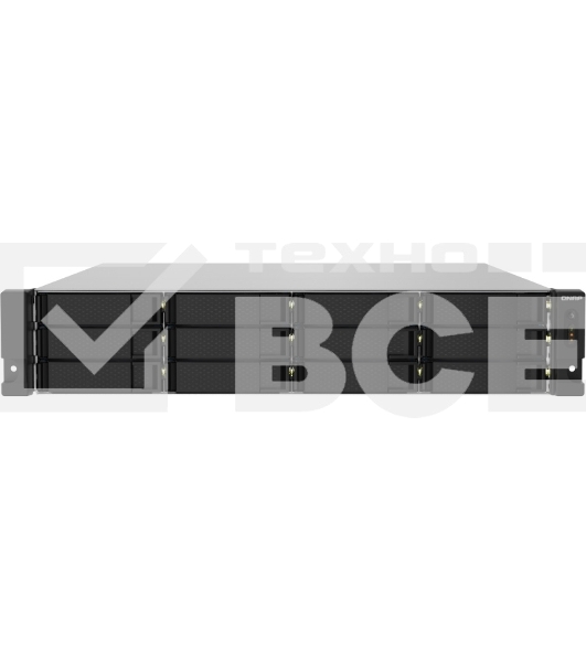 Сетевое хранилище без дисков SMB QNAP TS-1232PXU-RP-4G 12-Bay quad-core 64-bit AL324 1.7 GHz rackmount NAS with 250W redundant PSU, 4GB DDR4 UDIMM RAM (max 1x16GB), SATA 6Gb/s, 2x 10GbE SFP+ LAN, 2x2.5 GbE LAN, 1x PCIe Gen2 x2 slot. W/o RAIL-B02