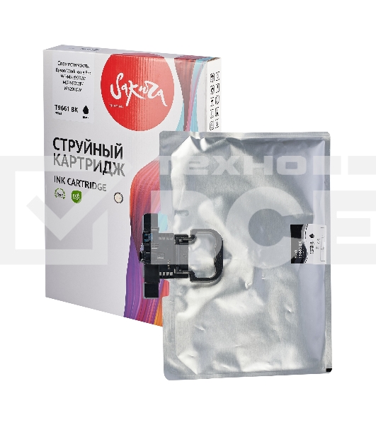 Контейнер с чернилами Sakura C13T966140 (T9661 BK) для Epson, черный, 795 мл., 40000 к.