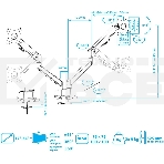 Кронштейн Arm media LCD-T36 silver, 4 шт/уп. Кр. алюм. настол. для 2-х мон. 15