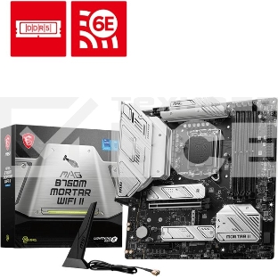 Материнская плата MSI MAG B760M MORTAR WIFI II, LGA 1700, Intel B760, 4xDDR5, 4xSATA, 3xM.2, 1xPCIe 5.0 x16, 1xPCIe 4.0 x4, 1xHDMI, 1xDP, 1xUSB Type-C, 1x2.5Gb LAN, 3xUSB-A 2.0, 3xUSB-A 3.2 Gen 2, 5x3.5 мм, 7.1, mATX