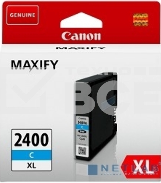 Картридж струйный CANON PGI-2400XL голубой, 1500 стр., для MAXIFY iB4040/МВ5040/МВ5340