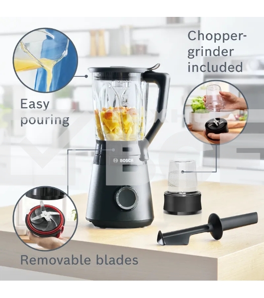 Блендер стационарный Bosch VitaPower Serie 4 MMB6176B 1200Вт черный