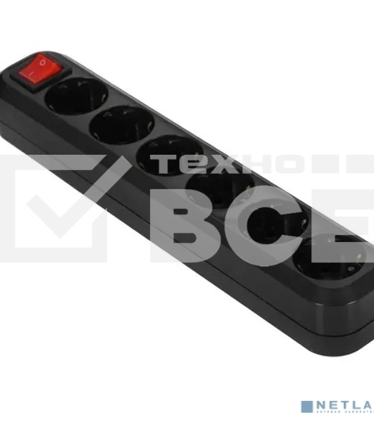 Сетевой фильтр 5bites SP6B-350 6S, 3*1.5MM2, 16A, ABS, 5M, BLACK