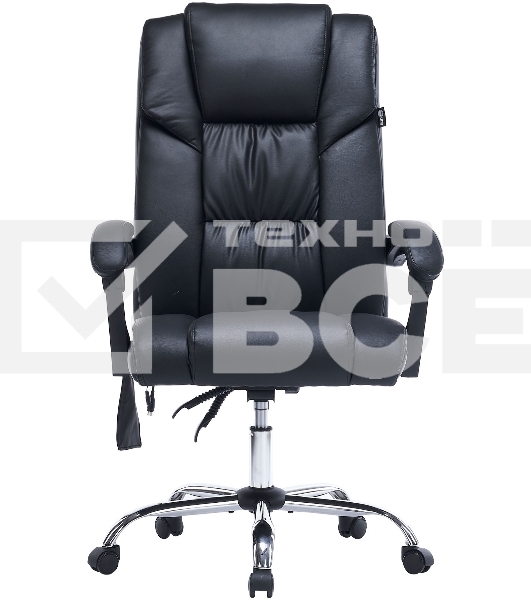 Кресло офисное Cactus CS-CHR-OC02M-BK черный, эко.кожа, крестов. сталь