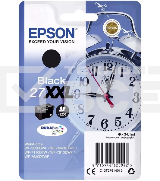 Картридж струйный Epson C13T27914012, 34.1 мл, 2200 к., черный