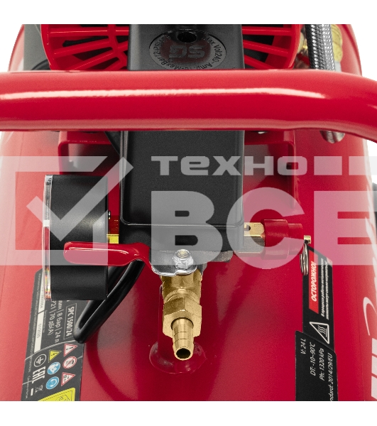 Компрессор безмасляный малошумный SPC 1500/24, 1500 Вт, ресивер 24 л, 260 л/мин MTX