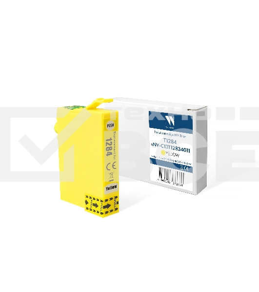 Картридж струйный NVPrint T1284 (NV-C13T12844011) Yellow для Epson Stylus SX125/S22/BX305F/SX420W (13 мл) совместимый
