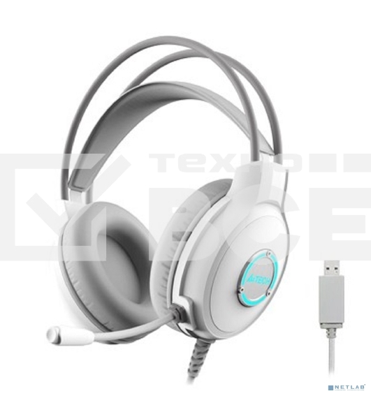 Наушники с микрофоном A4Tech Fstyler FH300U белый 2м накладные USB оголовье