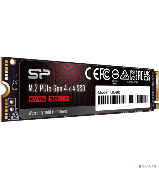 Накопитель SSD Silicon Power M-Series UD90, 2Tb, PCIe 4.0 x4, M.2 2280, NVMe, R/W 5000/4800