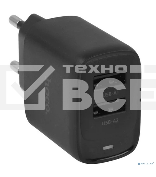 Сетевое зарядное устройство HOCO C141A/ Сетевое ЗУ/ 2 USB/ Выход: 12W/ черный
