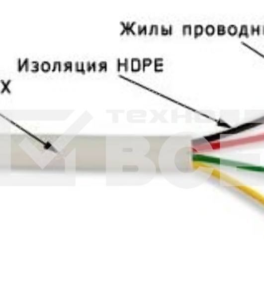 Кабель TWT (TWT-TEL4/100-GY) телефонный плоский. 4 жилы. 28 AWG. бухта 100 метров. серый